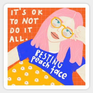 Resting peach face Sticker